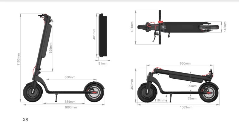 Trottinette électrique X8 Pro - Batterie amovible C – Image 13